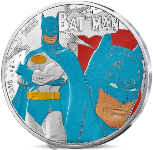 Коллекционная монета Европы Франция 50 евро 2025 DC Comics - Бэтмен | Интернет-магазин евромонета.рф 