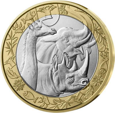 Коллекционная монета Франция 5 евро 2026 Животные мира - Животные саванны фото в интернет-магазине евромонета.рф