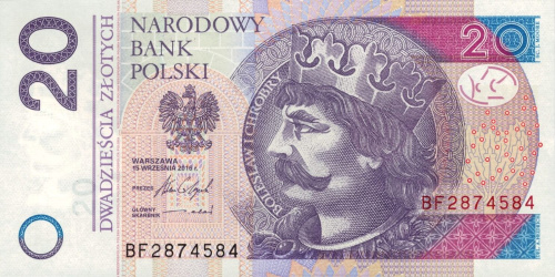 Банкноты Польши Польша 20 злотых 2016 фото из магазина евромонета.рф