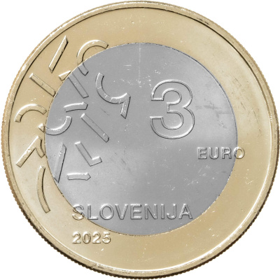 Коллекционная монета Словения 3 евро 2025 Культурная столица Европы 2025 года Новая Горица фото из магазина евромонета.рф 1