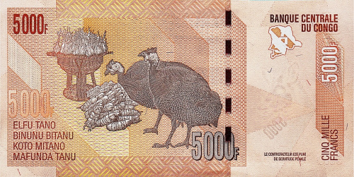 Банкноты Конго ДР Конго ДР 5000 франков 2020 фото из магазина евромонета.рф