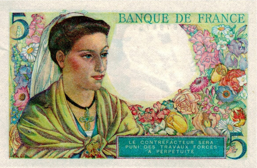 Банкноты Франции Франция 5 франков 1943-1947 XF фото из магазина евромонета.рф